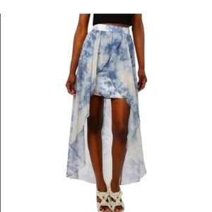 Kimchi Blue UO Watercolor Sky Tie Dye Hi Low Skirt